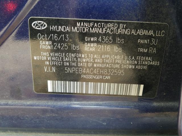 Photo 9 VIN: 5NPEB4AC4EH832595 - HYUNDAI SONATA GLS 