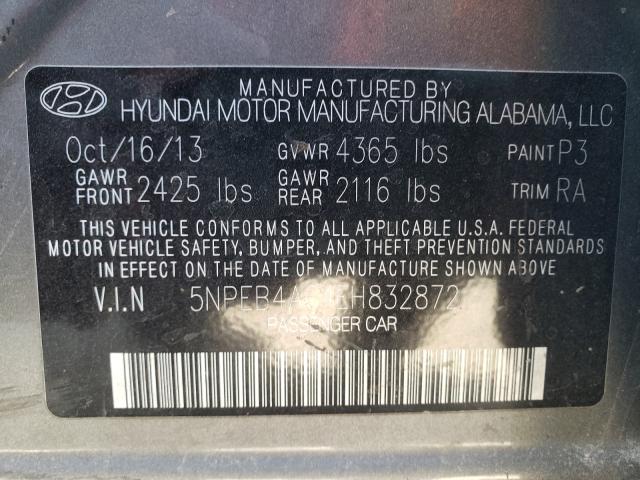 Photo 9 VIN: 5NPEB4AC4EH832872 - HYUNDAI SONATA GLS 