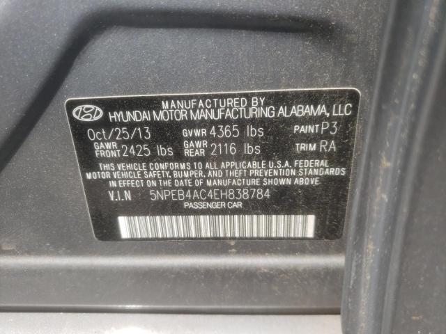 Photo 11 VIN: 5NPEB4AC4EH838784 - HYUNDAI SONATA 