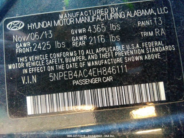 Photo 8 VIN: 5NPEB4AC4EH846111 - HYUNDAI SONATA 