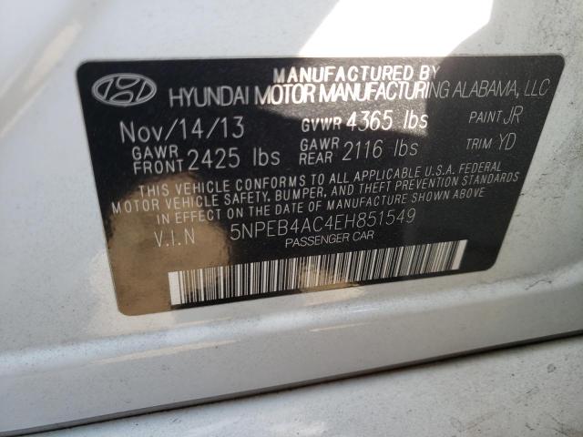 Photo 9 VIN: 5NPEB4AC4EH851549 - HYUNDAI SONATA GLS 