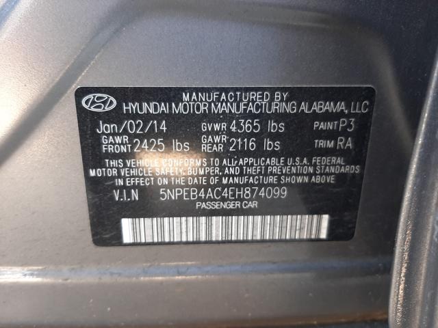 Photo 9 VIN: 5NPEB4AC4EH874099 - HYUNDAI SONATA GLS 