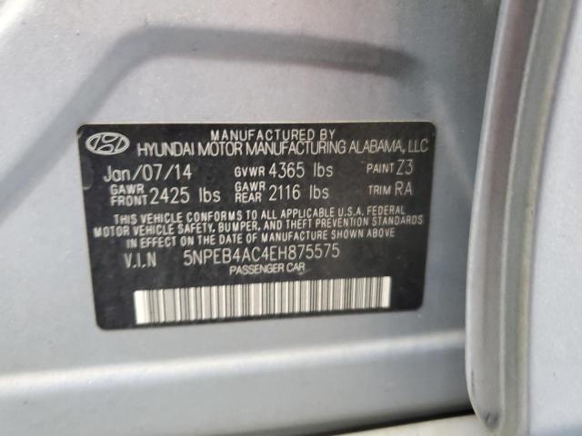 Photo 11 VIN: 5NPEB4AC4EH875575 - HYUNDAI SONATA GLS 