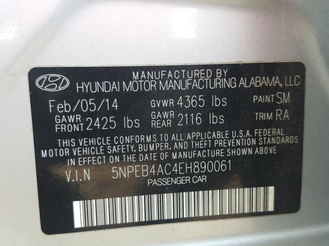 Photo 9 VIN: 5NPEB4AC4EH890061 - HYUNDAI SONATA GLS 