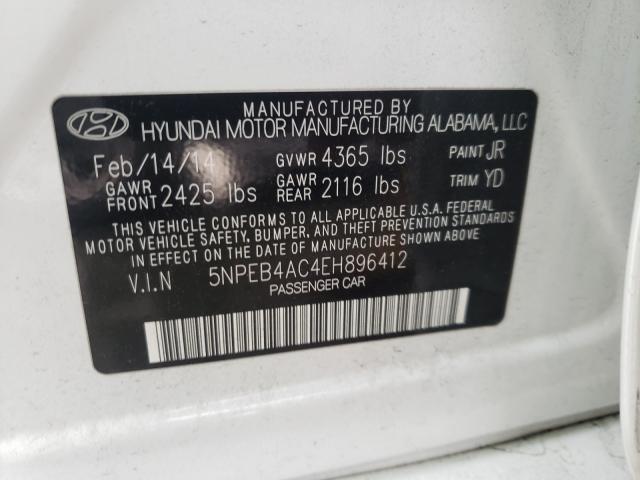 Photo 9 VIN: 5NPEB4AC4EH896412 - HYUNDAI SONATA GLS 