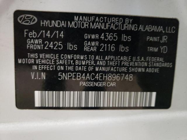 Photo 11 VIN: 5NPEB4AC4EH896748 - HYUNDAI SONATA GLS 