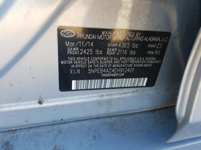 Photo 9 VIN: 5NPEB4AC4EH912401 - HYUNDAI SONATA GLS 