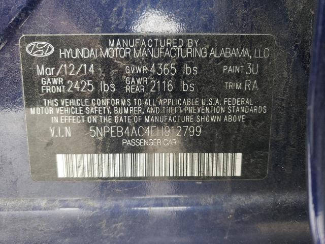 Photo 9 VIN: 5NPEB4AC4EH912799 - HYUNDAI SONATA GLS 