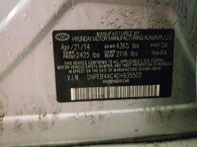 Photo 12 VIN: 5NPEB4AC4EH935502 - HYUNDAI SONATA GLS 