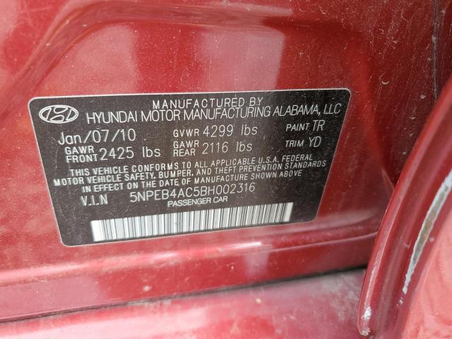 Photo 11 VIN: 5NPEB4AC5BH002316 - HYUNDAI SONATA 