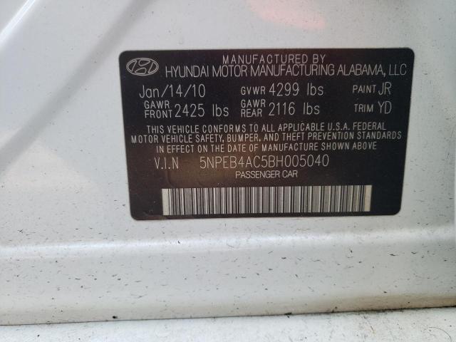 Photo 9 VIN: 5NPEB4AC5BH005040 - HYUNDAI SONATA GLS 