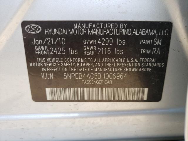 Photo 9 VIN: 5NPEB4AC5BH006964 - HYUNDAI SONATA GLS 