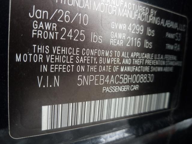 Photo 9 VIN: 5NPEB4AC5BH008830 - HYUNDAI SONATA GLS 