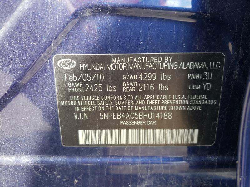 Photo 9 VIN: 5NPEB4AC5BH014188 - HYUNDAI SONATA GLS 