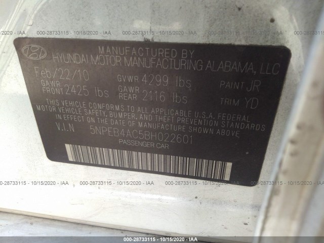 Photo 8 VIN: 5NPEB4AC5BH022601 - HYUNDAI SONATA 