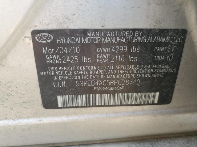 Photo 11 VIN: 5NPEB4AC5BH028740 - HYUNDAI SONATA 