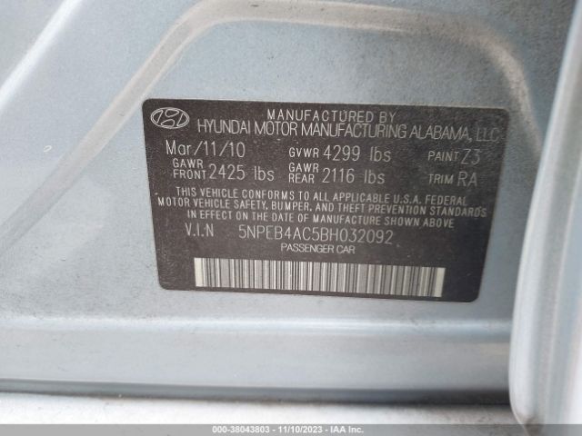 Photo 8 VIN: 5NPEB4AC5BH032092 - HYUNDAI SONATA 