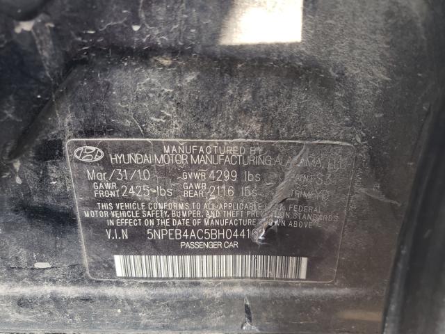 Photo 9 VIN: 5NPEB4AC5BH044162 - HYUNDAI SONATA GLS 