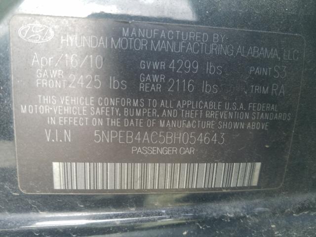 Photo 9 VIN: 5NPEB4AC5BH054643 - HYUNDAI SONATA GLS 