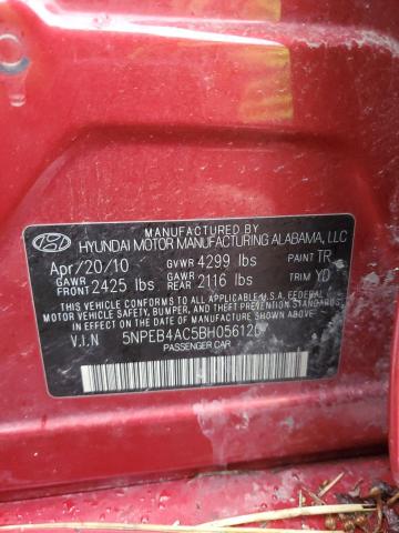 Photo 11 VIN: 5NPEB4AC5BH056120 - HYUNDAI SONATA 