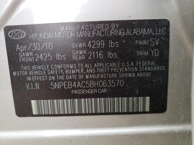 Photo 9 VIN: 5NPEB4AC5BH063570 - HYUNDAI SONATA GLS 