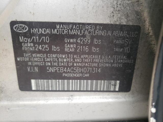 Photo 9 VIN: 5NPEB4AC5BH071314 - HYUNDAI SONATA GLS 