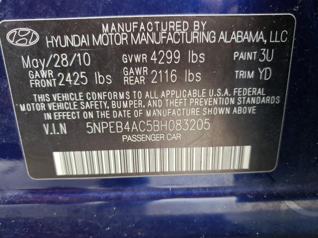 Photo 9 VIN: 5NPEB4AC5BH083205 - HYUNDAI SONATA GLS 