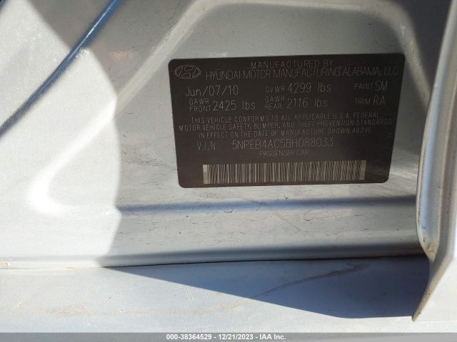 Photo 8 VIN: 5NPEB4AC5BH088033 - HYUNDAI SONATA 