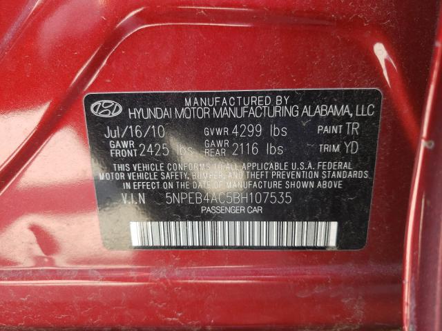 Photo 9 VIN: 5NPEB4AC5BH107535 - HYUNDAI SONATA GLS 