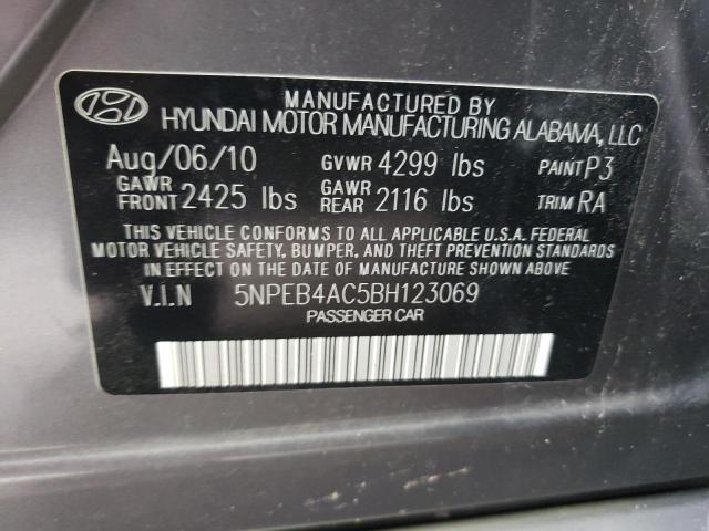 Photo 9 VIN: 5NPEB4AC5BH123069 - HYUNDAI SONATA GLS 