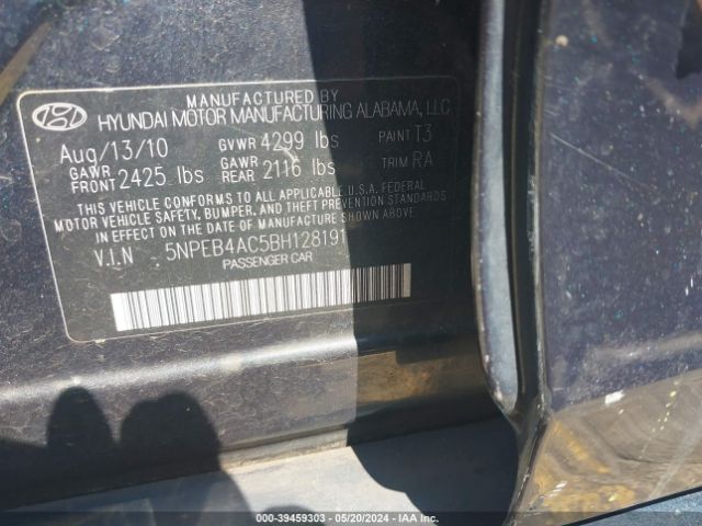 Photo 8 VIN: 5NPEB4AC5BH128191 - HYUNDAI SONATA 