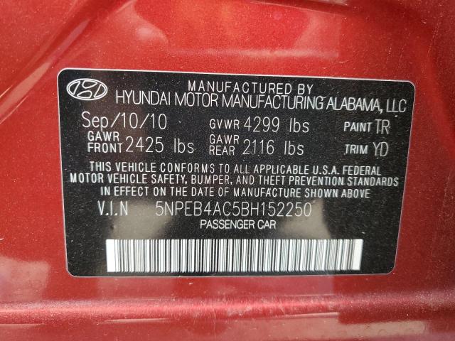 Photo 11 VIN: 5NPEB4AC5BH152250 - HYUNDAI SONATA GLS 