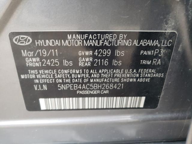 Photo 9 VIN: 5NPEB4AC5BH268421 - HYUNDAI SONATA GLS 