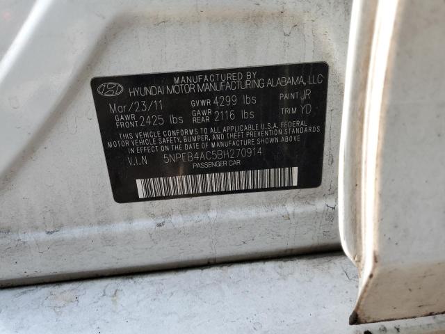 Photo 11 VIN: 5NPEB4AC5BH270914 - HYUNDAI SONATA GLS 