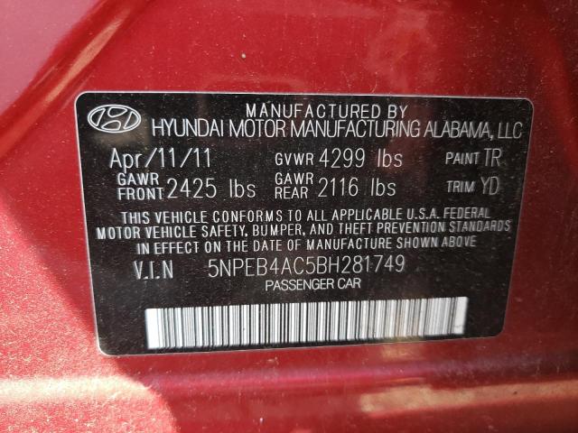 Photo 12 VIN: 5NPEB4AC5BH281749 - HYUNDAI SONATA GLS 