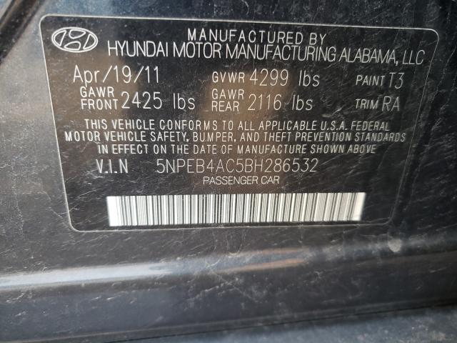 Photo 9 VIN: 5NPEB4AC5BH286532 - HYUNDAI SONATA GLS 