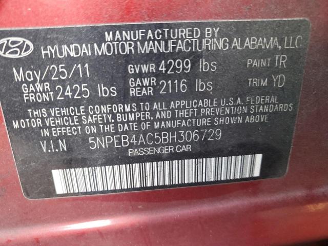 Photo 11 VIN: 5NPEB4AC5BH306729 - HYUNDAI SONATA GLS 