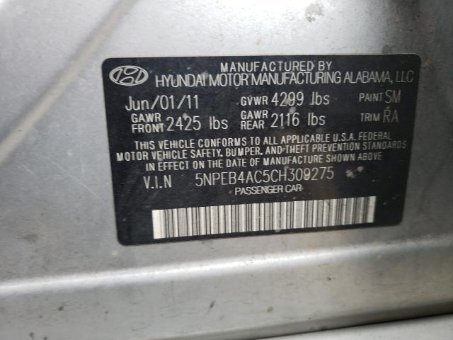 Photo 9 VIN: 5NPEB4AC5CH309275 - HYUNDAI SONATA GLS 