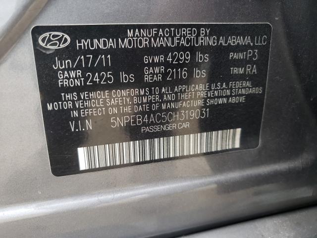 Photo 9 VIN: 5NPEB4AC5CH319031 - HYUNDAI SONATA GLS 