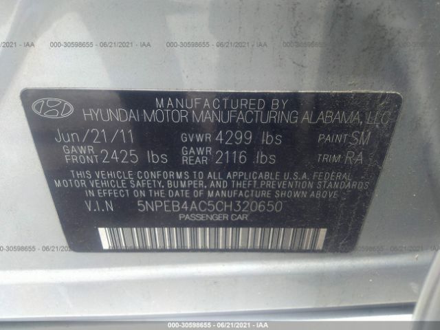 Photo 8 VIN: 5NPEB4AC5CH320650 - HYUNDAI SONATA 