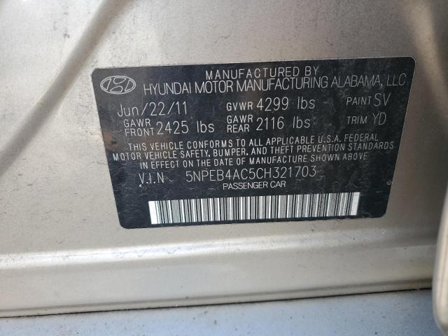 Photo 11 VIN: 5NPEB4AC5CH321703 - HYUNDAI SONATA GLS 