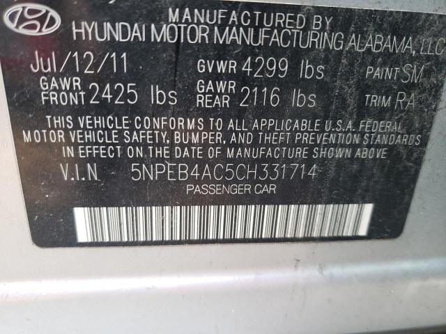 Photo 11 VIN: 5NPEB4AC5CH331714 - HYUNDAI SONATA GLS 