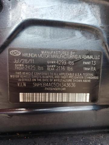 Photo 12 VIN: 5NPEB4AC5CH343636 - HYUNDAI SONATA GLS 