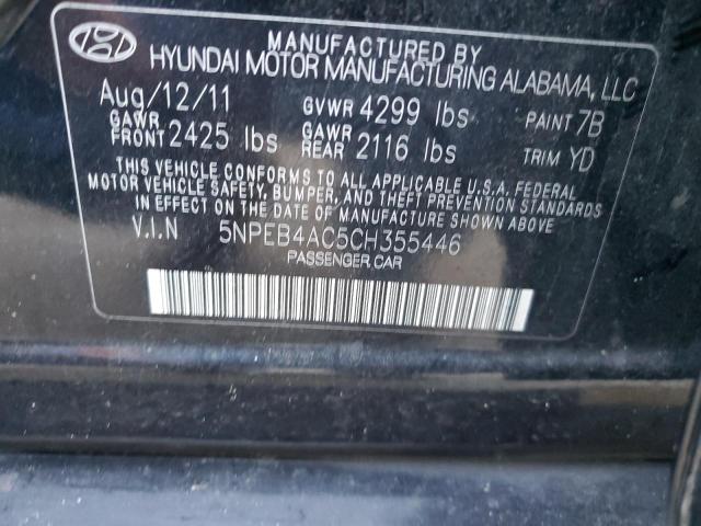 Photo 11 VIN: 5NPEB4AC5CH355446 - HYUNDAI SONATA 