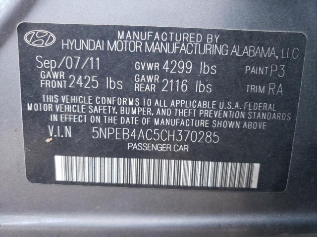 Photo 11 VIN: 5NPEB4AC5CH370285 - HYUNDAI SONATA 