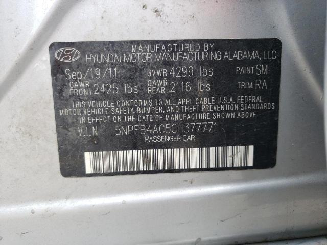 Photo 9 VIN: 5NPEB4AC5CH377771 - HYUNDAI SONATA GLS 