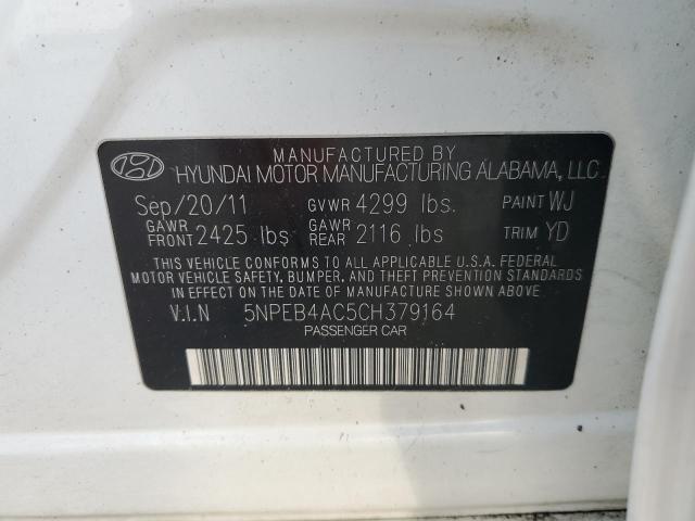 Photo 12 VIN: 5NPEB4AC5CH379164 - HYUNDAI SONATA GLS 