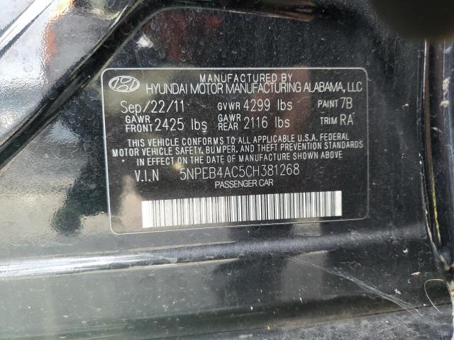 Photo 11 VIN: 5NPEB4AC5CH381268 - HYUNDAI SONATA 