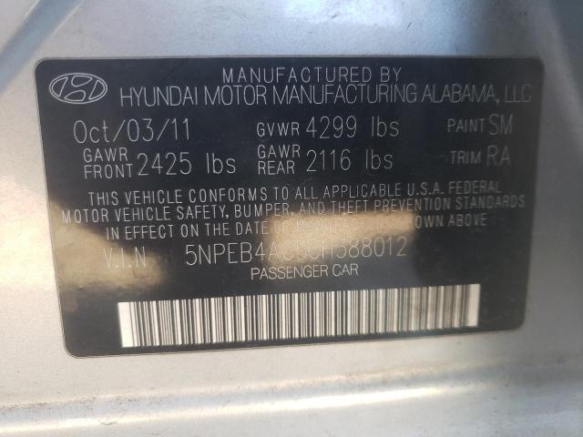 Photo 9 VIN: 5NPEB4AC5CH388012 - HYUNDAI SONATA GLS 