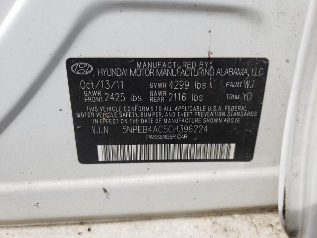 Photo 9 VIN: 5NPEB4AC5CH396224 - HYUNDAI SONATA GLS 